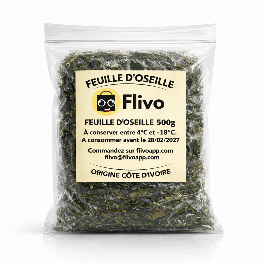 Feuille d’oseille lavées surgelée-500g