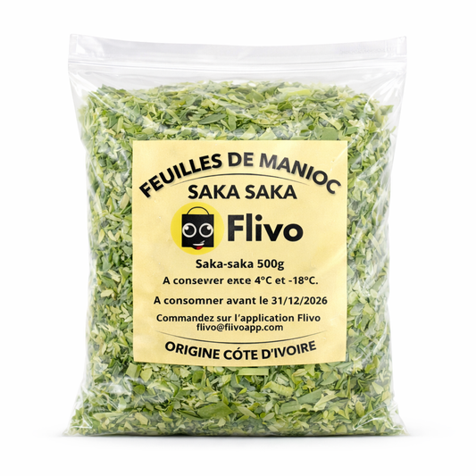 Feuilles de Manioc Concassées – Saka-Saka / Pondu  500g